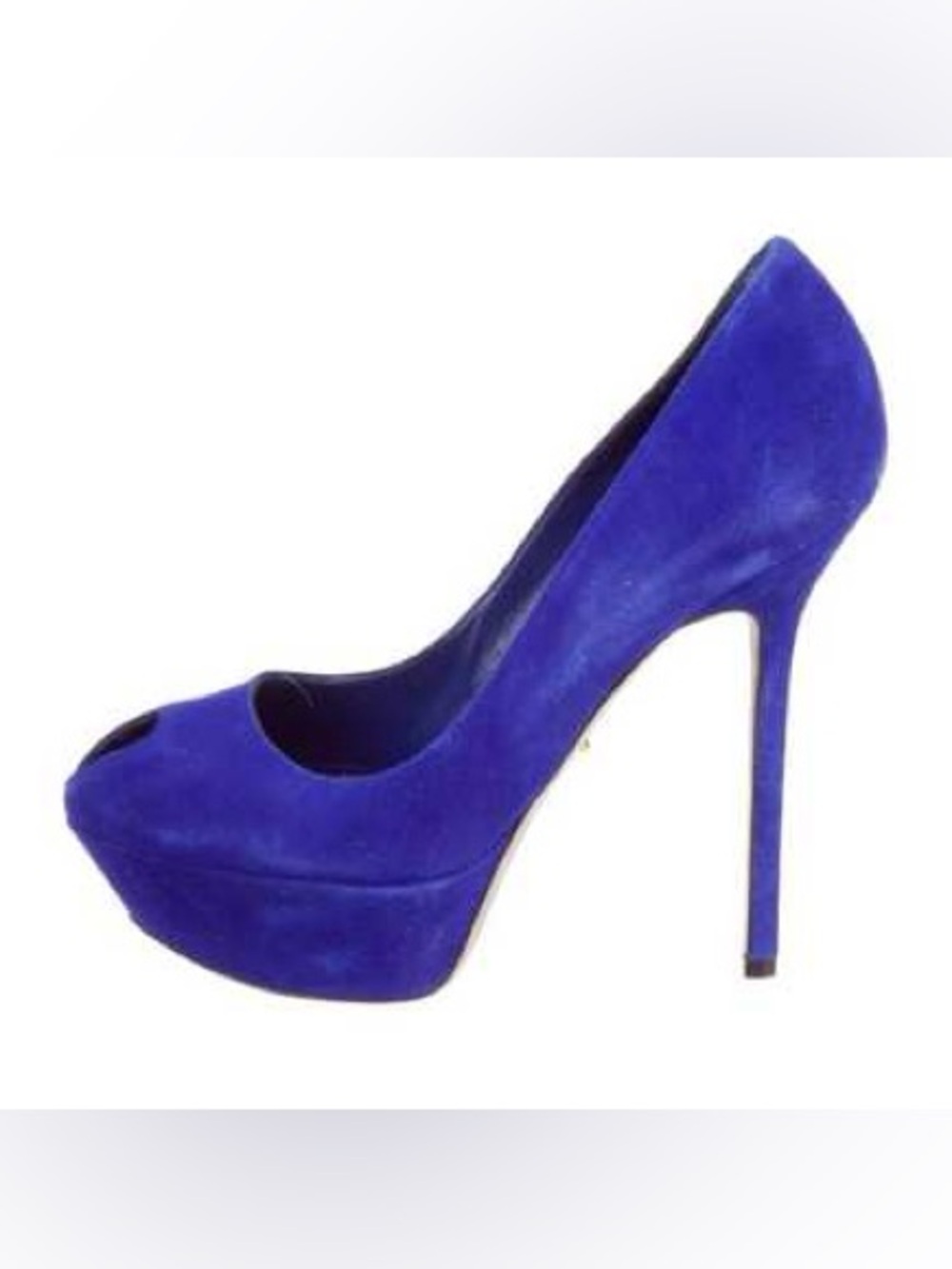 Sergio Rossi Cachet Blue Suede Platform Stiletto Pump - Size 39.5
